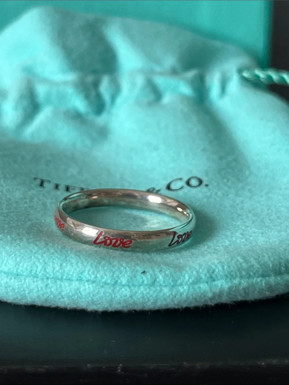 Tiffany & Co. Silver Picasso Graffiti Love Band Size 8